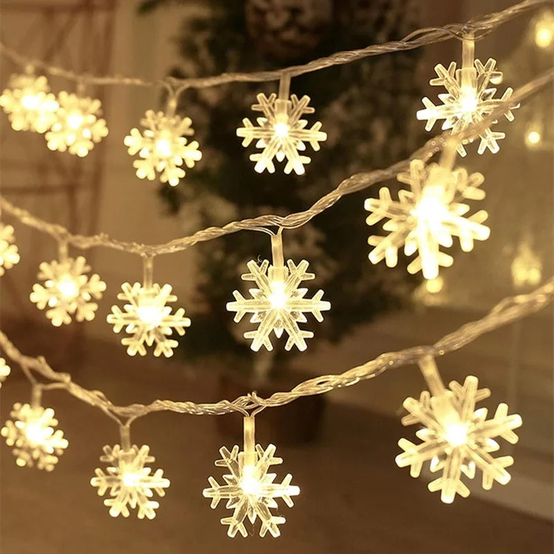 guirlande lumineuse flocon de neige pour décorations de Noël et fêtes