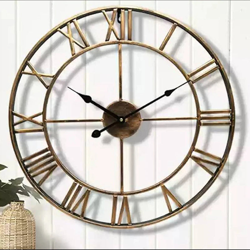 horloge murale chiffres romains décorative pour intérieur et extérieur