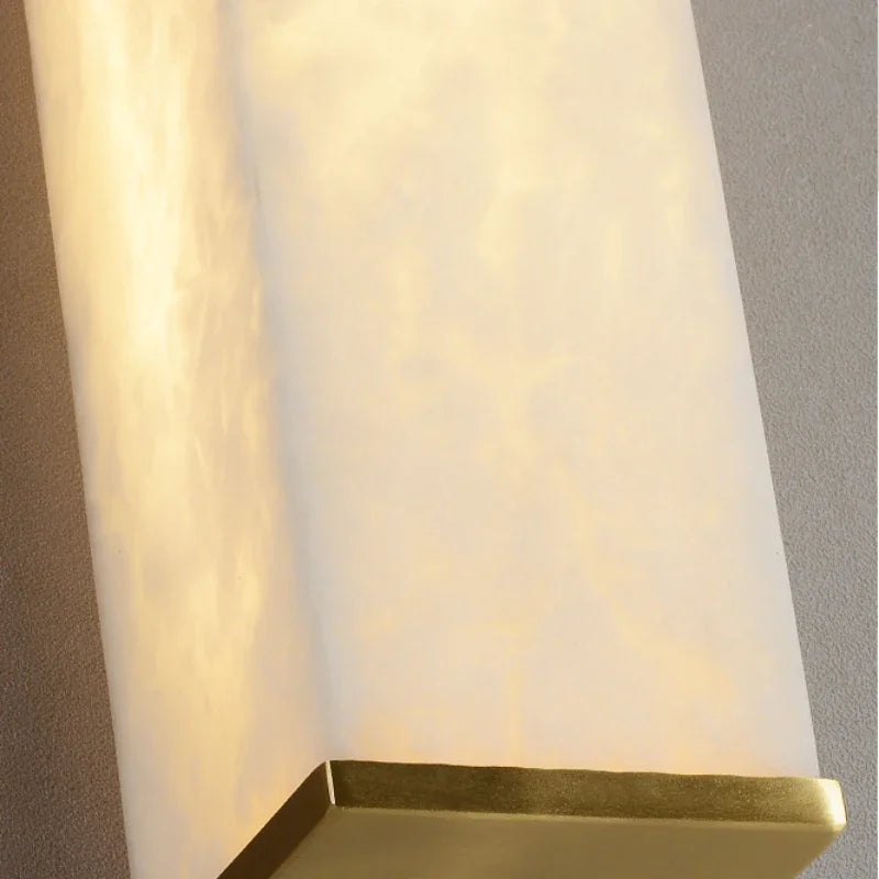 applique murale led marbre moderne en cuivre naturel