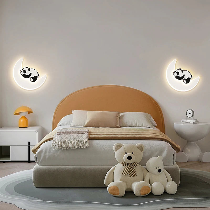 applique murale créative panda astronaute pour chambre d'enfants