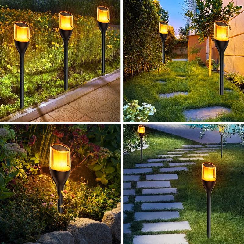 lampes solaires extérieures à flamme pour jardin et patio