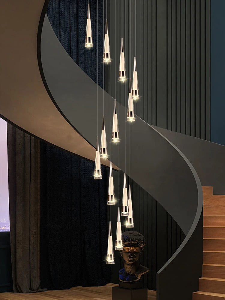 lustre minimaliste moderne pour escalier design contemporain en acrylique