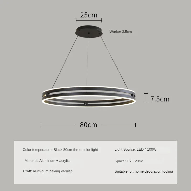 lustre circulaire moderne design créatif pour intérieur lumineux