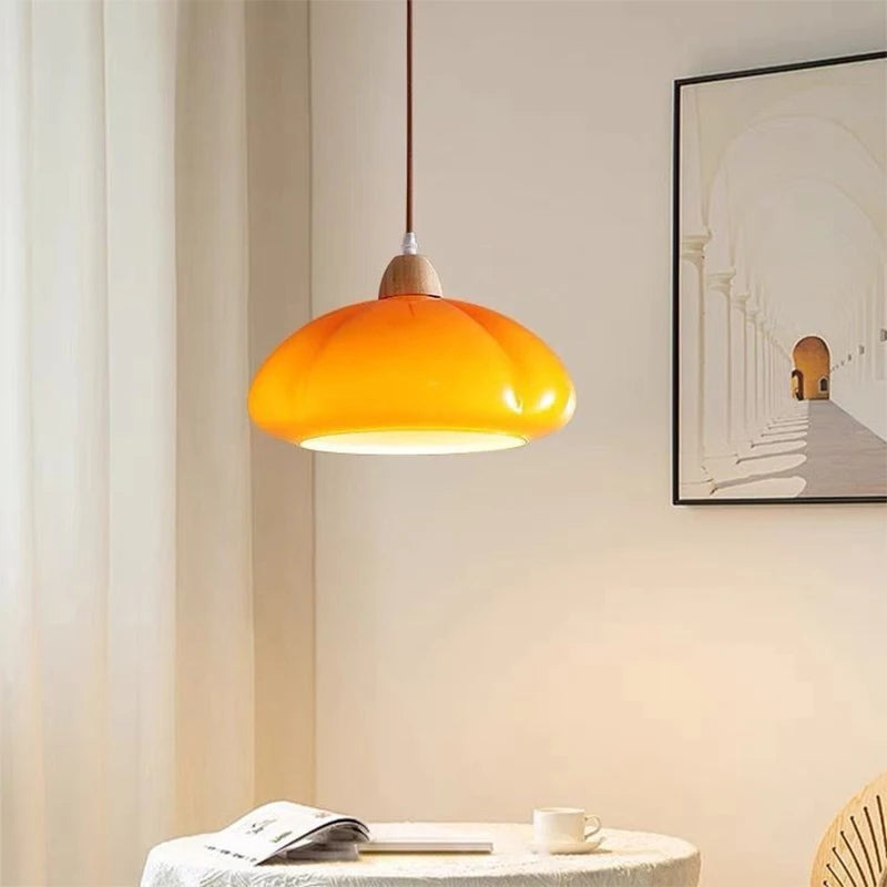 lampe suspendue en verre nordique décorative en forme de citrouille