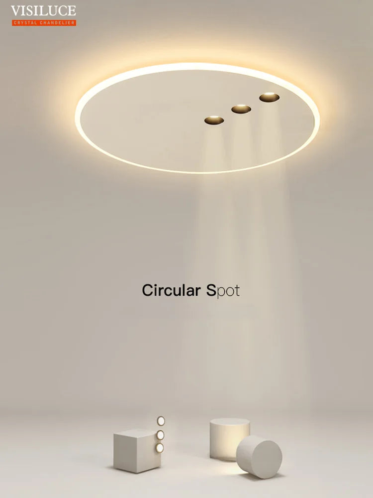 plafonnier led rond minimaliste à intensité variable pour intérieur