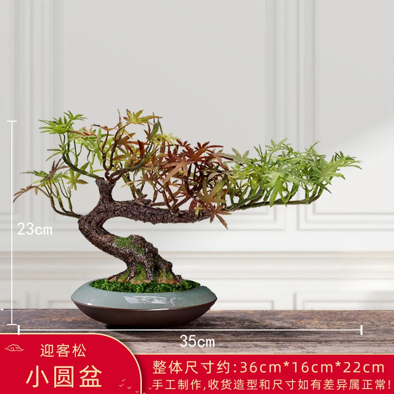 décoration intérieure faux arbre bonsaï style chinois pour un paysage apaisant