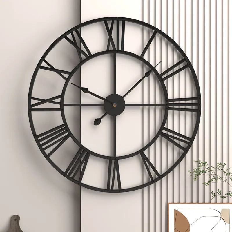 horloge murale 3D rétro en métal style nordique silencieuse et précise