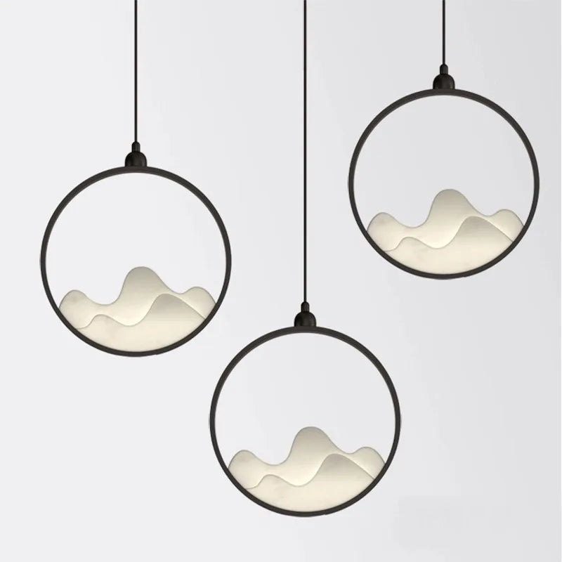 lustre chinois rétro en fer avec lumière led décorative