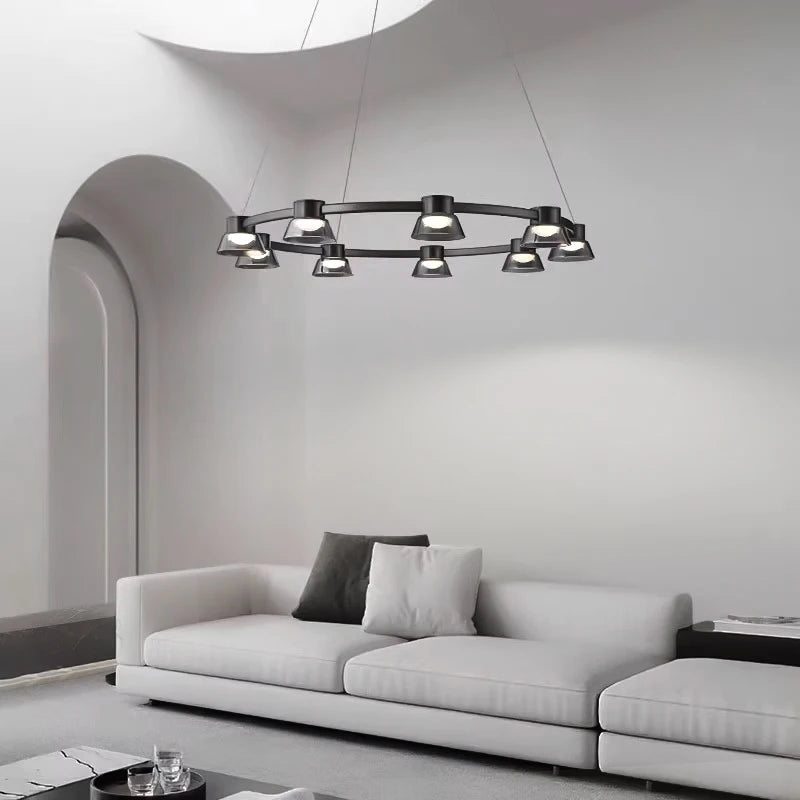 lustre en verre minimaliste italien pour intérieur moderne