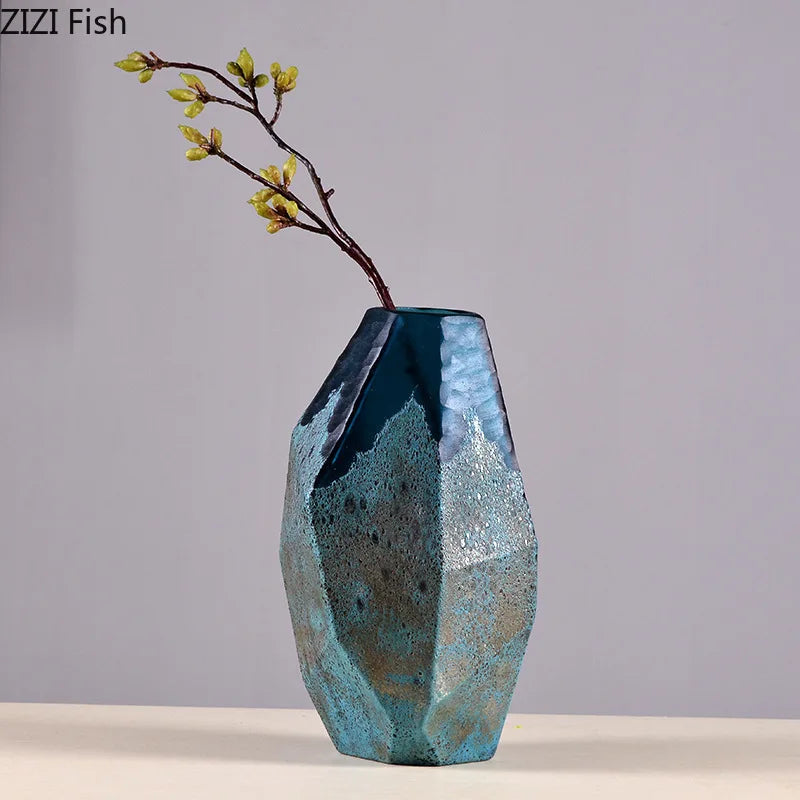 vase en verre géométrique pour décoration moderne et esthétique