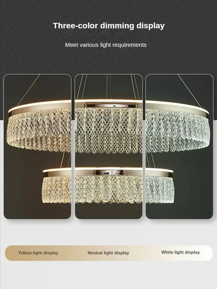 lustre sandyha moderne créatif anneau de luxe en cristal