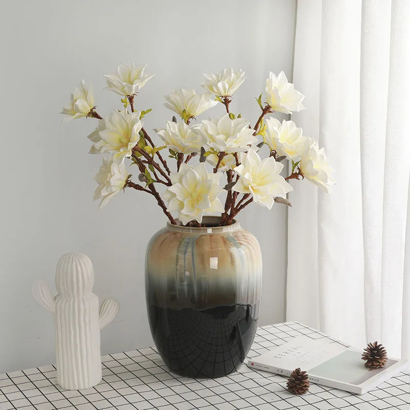 grande branche de magnolia artificielle pour décoration automnale