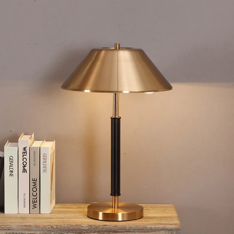 Nordic Copper Table Lamp with Changeable Bulb Led Desk Light for Bedroom Living Room