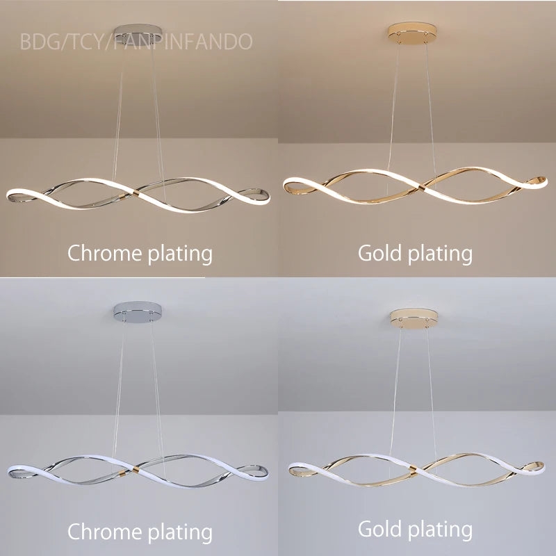 lustre led moderne suspendu avec éclairage et télécommande