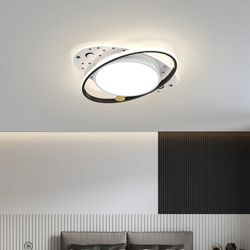 lustre moderne avec télécommande pour éclairage intérieur décoratif