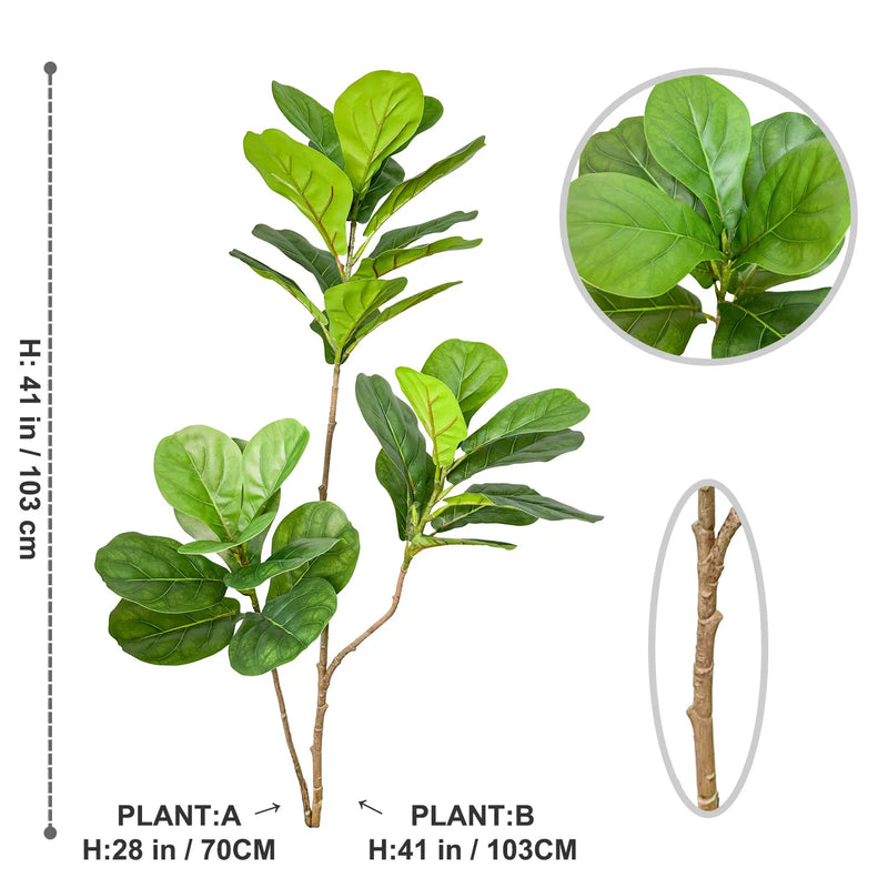 branches artificielles de ficus grandes feuilles pour décoration intérieure et extérieure