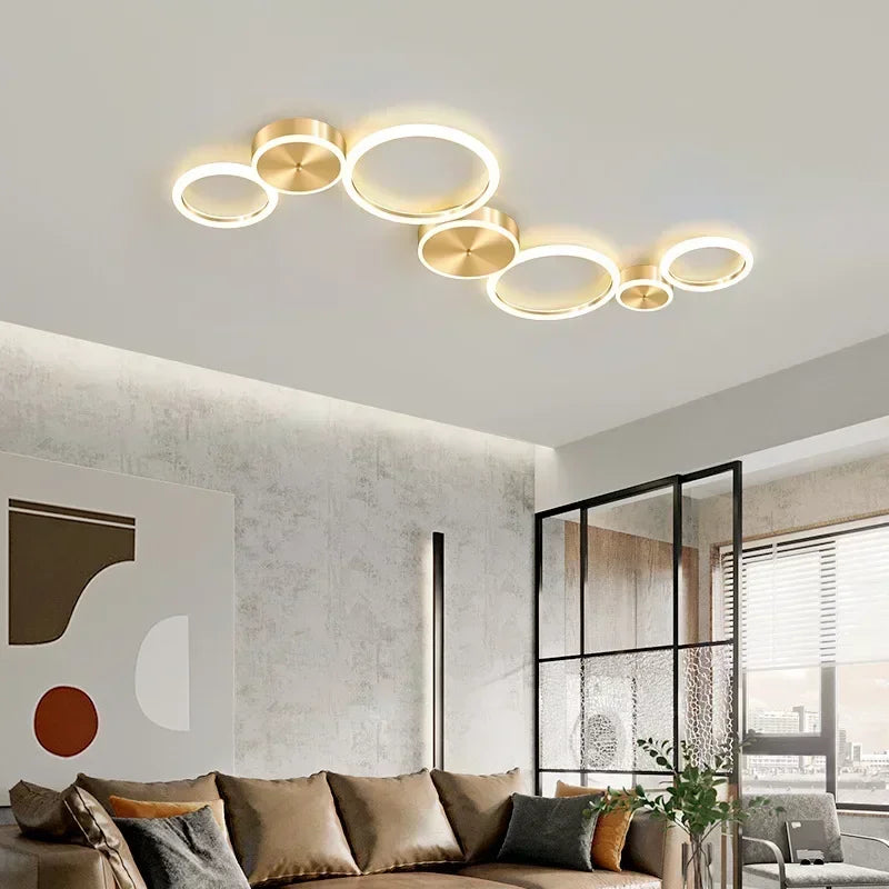 lustre moderne en aluminium avec leds pour intérieur