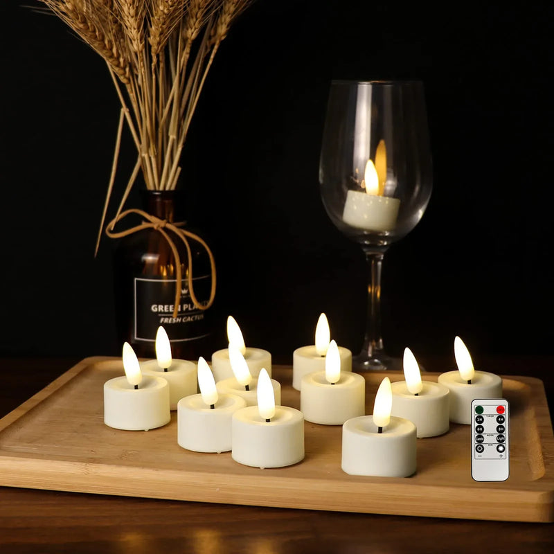 bougies chauffe-plat led sans flamme avec télécommande pour décorations festives