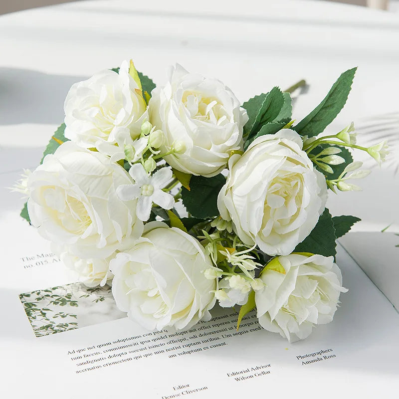 fleurs artificielles pour décoration mariage et scrapbooking