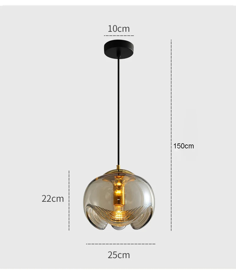 suspension ronde en verre pour restaurant bar et cuisine