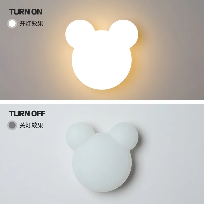 2022 New Wall Lamp Modern Led Bear Wall Light for Home Bedside Lamp Creative Children's Room Background Wall Nursery Aisle Lamps