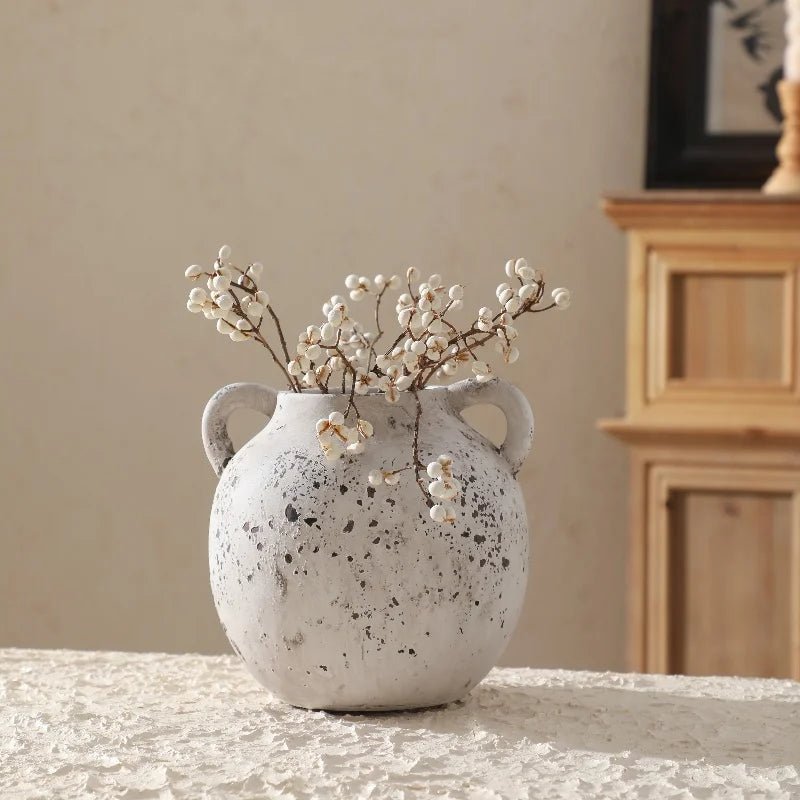 vase en céramique rétro pour fleurs séchées décoration maison artisanale