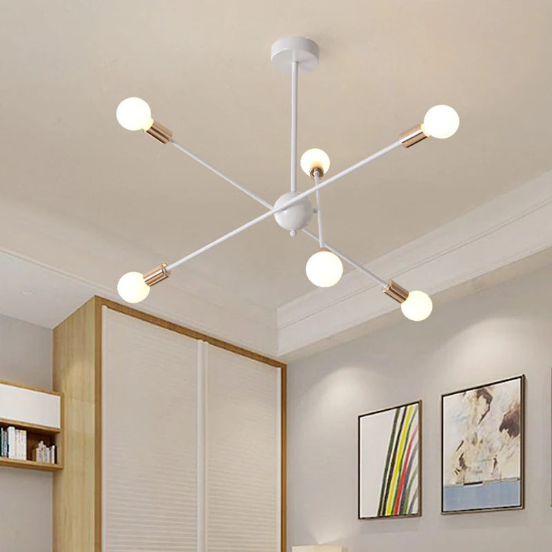 lustre moderne nordique sputnik avec éclairage led intérieur