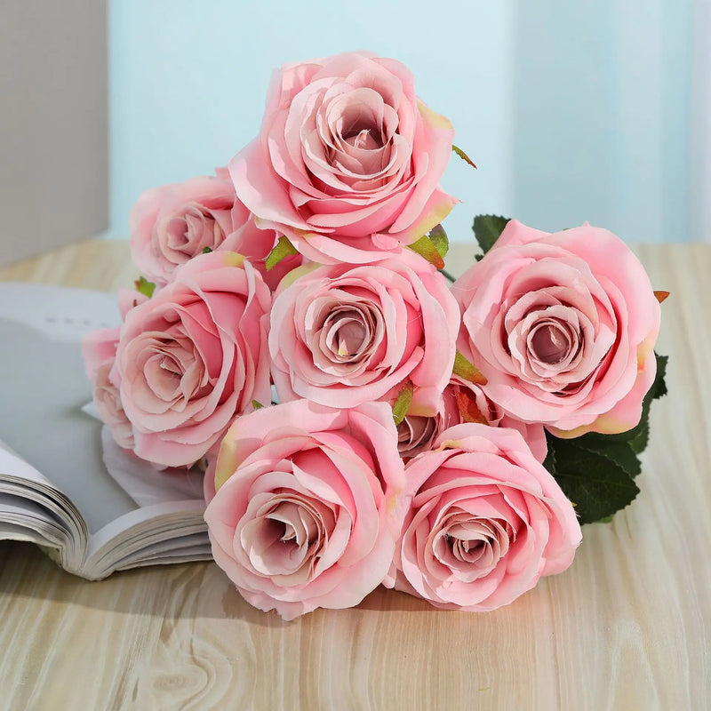 bouquet de roses artificielles pour mariage et décoration intérieure