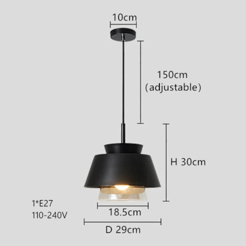 suspension en verre et fer style nordique pour intérieur décoratif