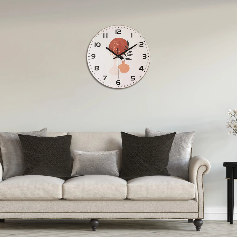 horloge murale en bois moderne pour décoration intérieure silencieuse