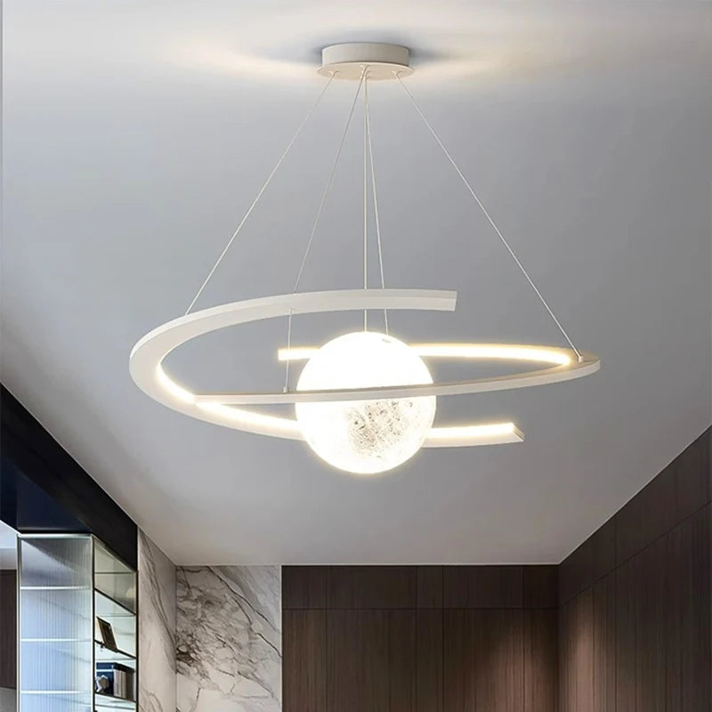 Modern minimalist LED dining room chandelier Nordic personality indoor living room lights, kitchen bar decoration chandelier