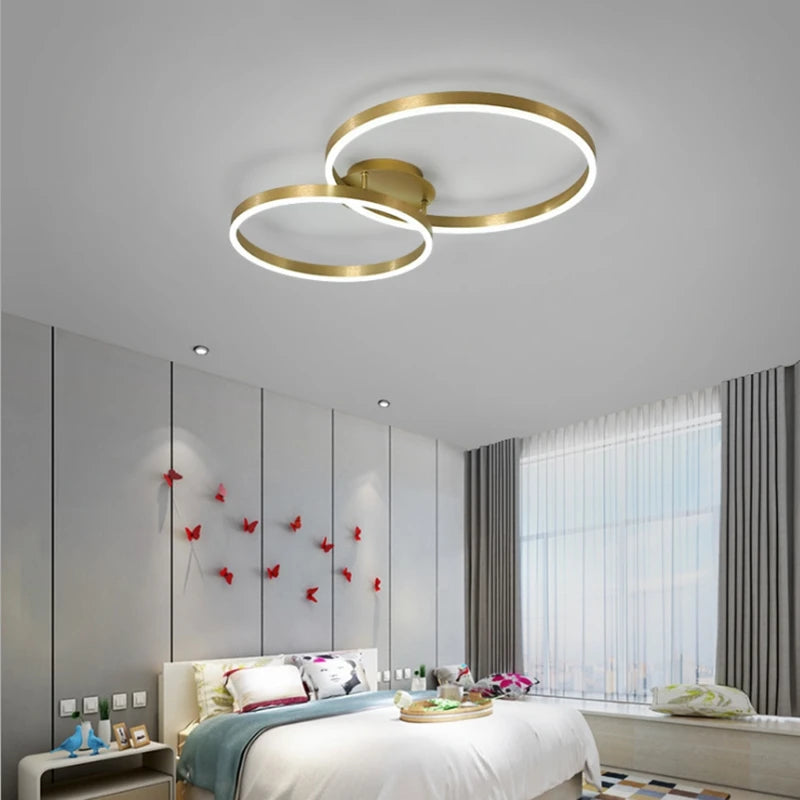 Modern LED super bright circular ceiling light in living room, Nordic restaurant light, minimalist bedroom ceiling light fixture