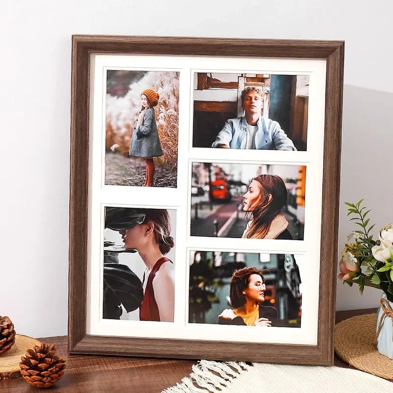 présentoir en bois massif pour cadres photo mariage décoratif