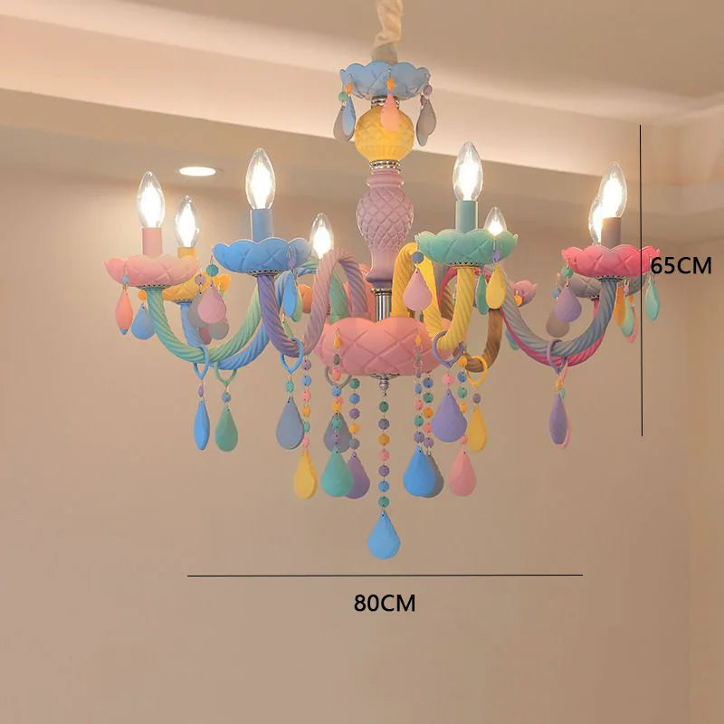 lustre arc-en-ciel en cristal design kawaii pour décoration chambre enfant