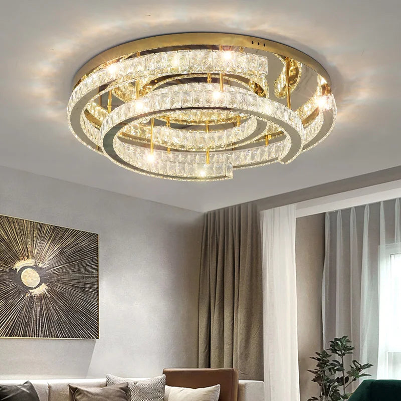 plafonnier led moderne en cristal design réglable