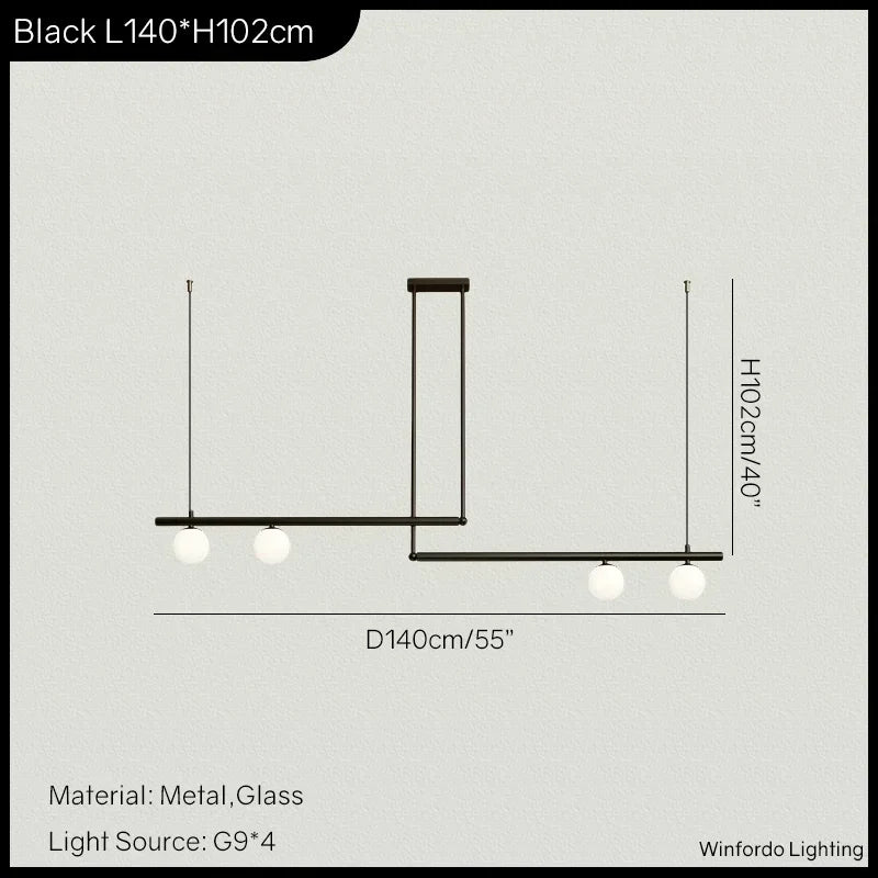 suspension design moderne avec boule de verre élégante