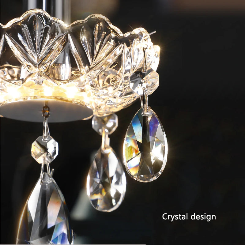 suspension en cristal de luxe style français led intérieur