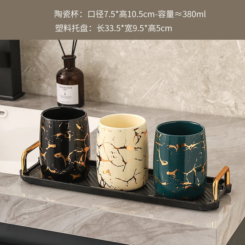 tasse en céramique marbrée haut de gamme pour couples décorative