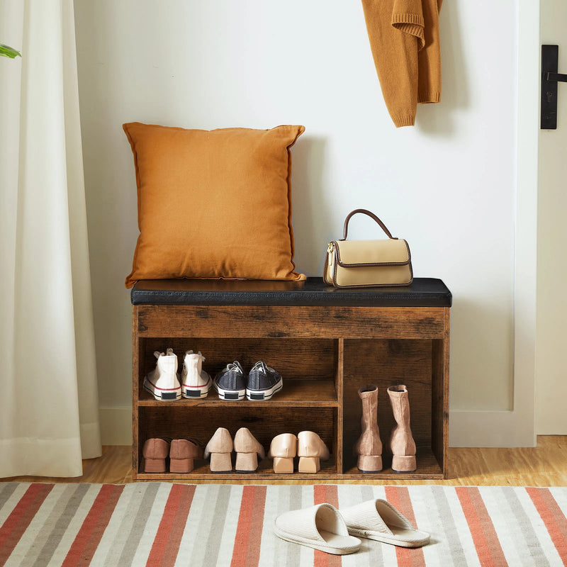 banc à chaussures avec rangement et assise confortable