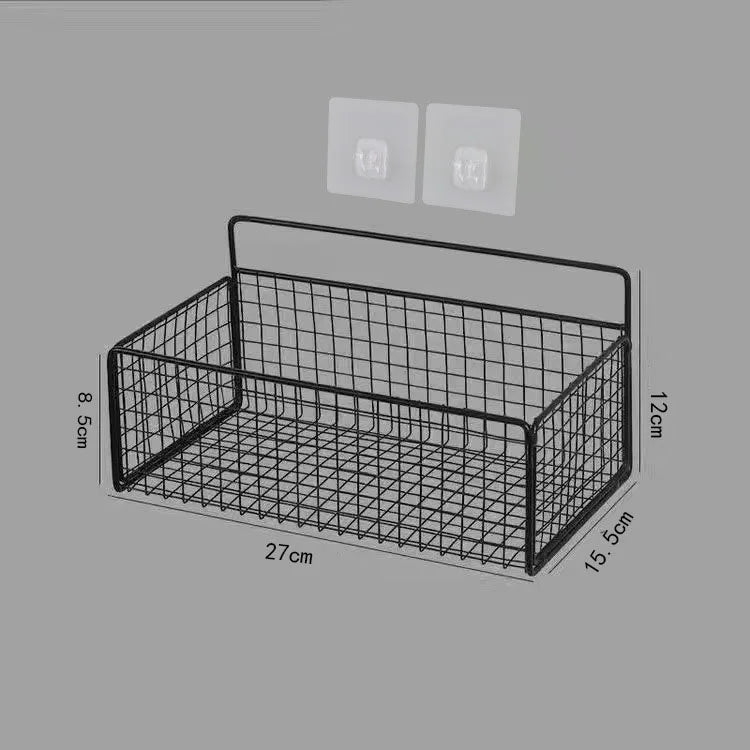 panier de rangement mural en métal pour accessoires peu encombrant