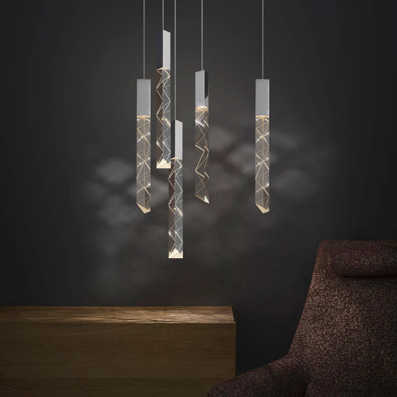 lustre moderne en cristal pour éclairage intérieur élégant