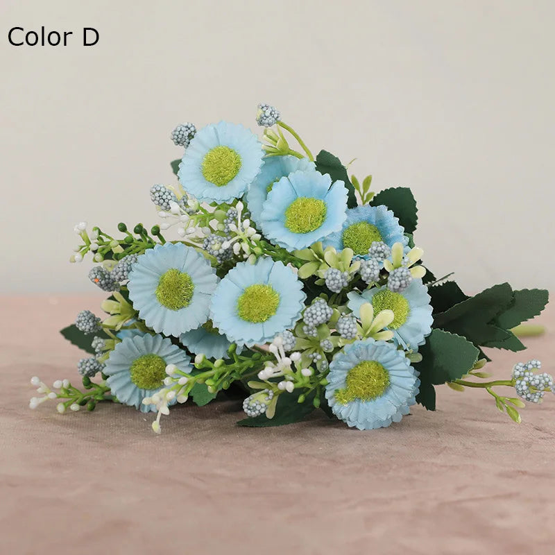 six fleurs artificielles chrysanthème pour décoration de mariage