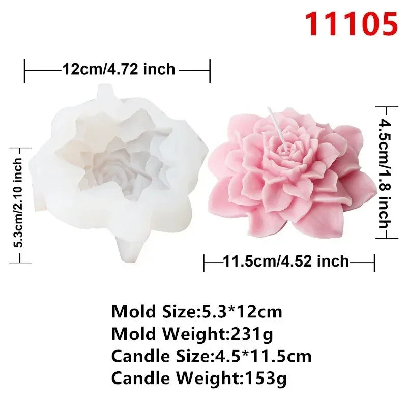 moule en silicone 3d bouquet de roses pour bougie