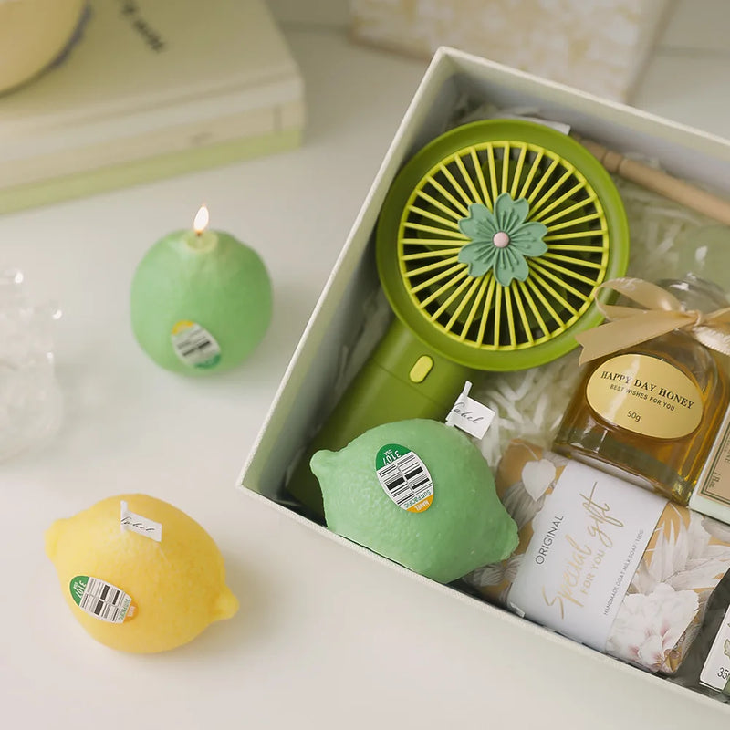 cadeau parfumé bougie citron décorative pour anniversaire fait main