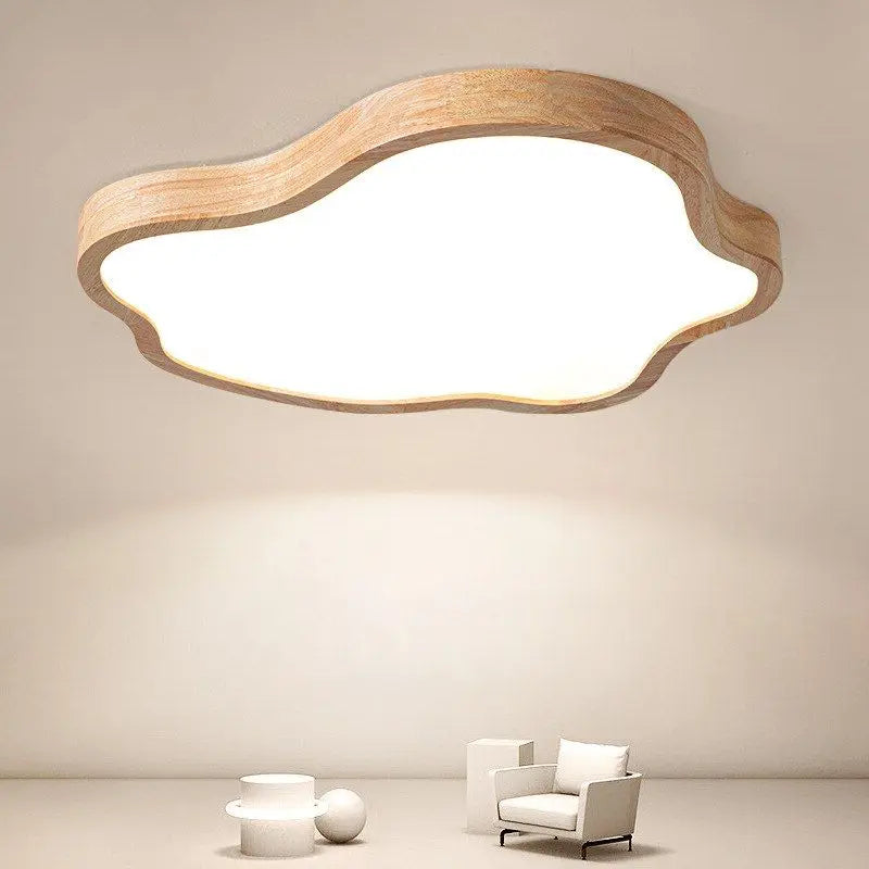 plafonnier led nordique en bois forme nuage éclairage décoratif moderne