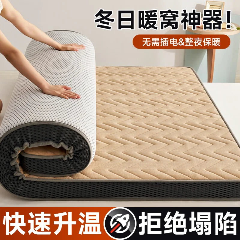 matelas chaud en velours pour automne et hiver avec latex et mémoire de forme