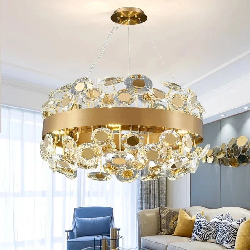 lustre en cristal design italien pour décoration intérieure élégante