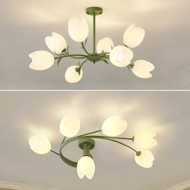 lustre orchidée à LED pour éclairage romantique et chaleureux