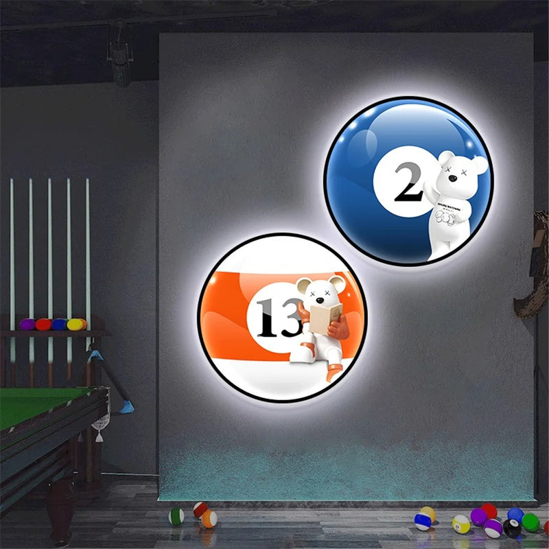 applique murale créative pour salle de billard et décoration intérieure