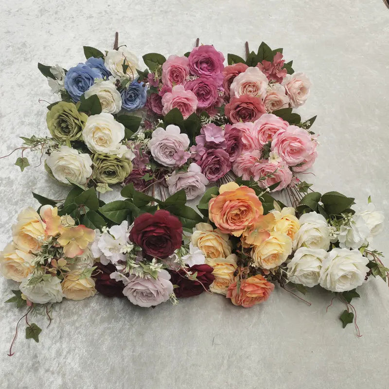 bouquet de roses en soie pour décoration de mariage et jardin